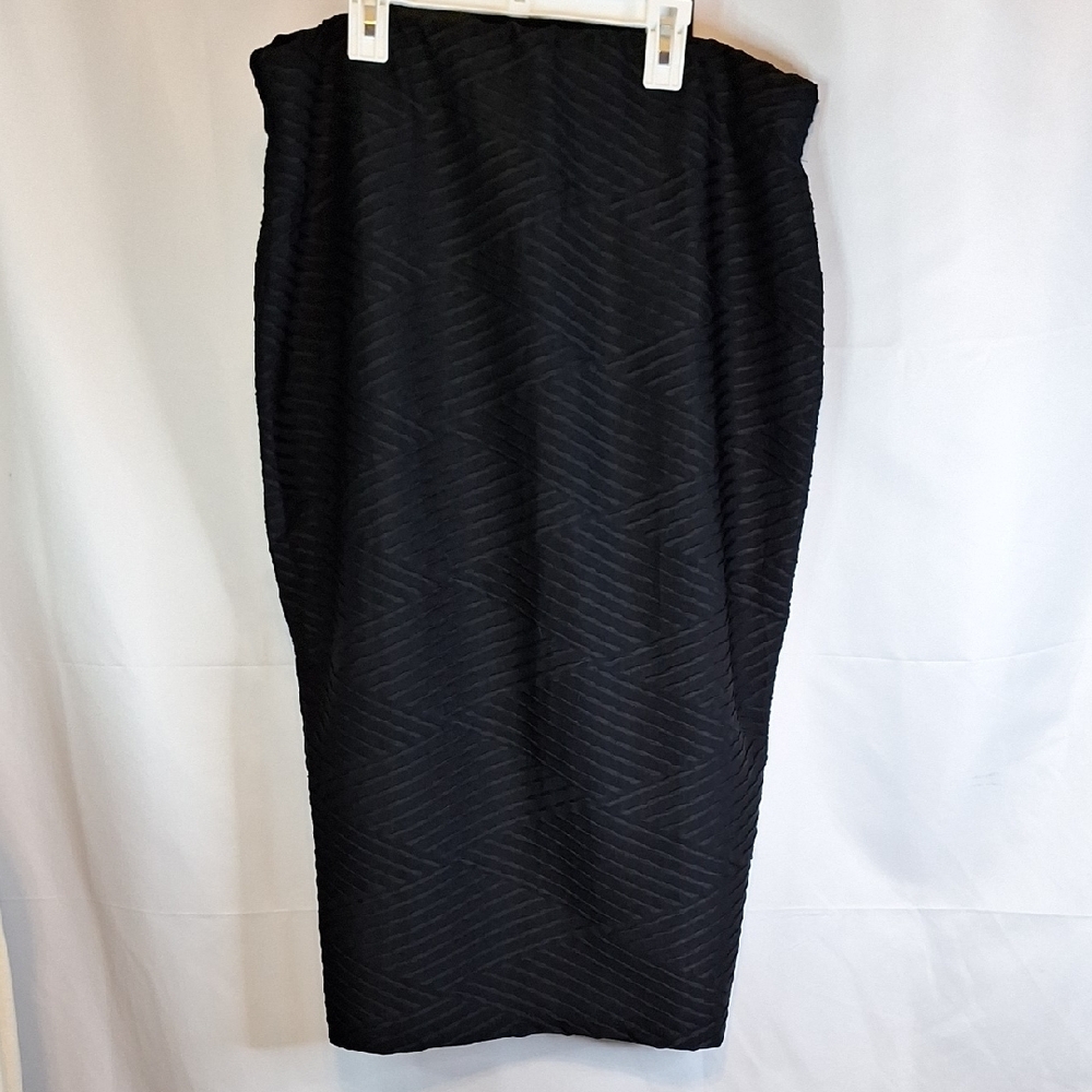 Black Midi Pencil Skirt for Work